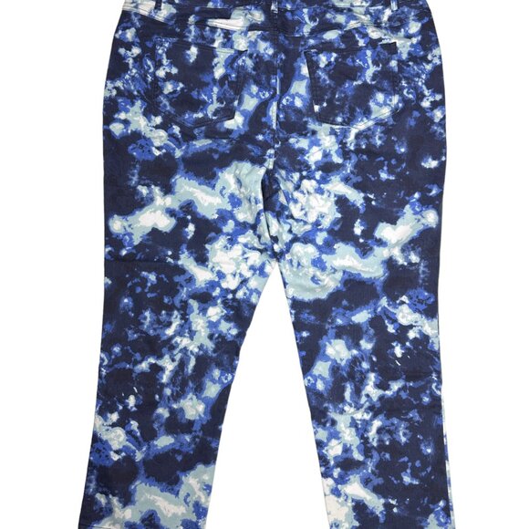 Denim 24/7 Blue Watercolor Straight Leg Jeans (28W) - Picture 3 of 9